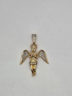 14KT Diamond Angel Pendant