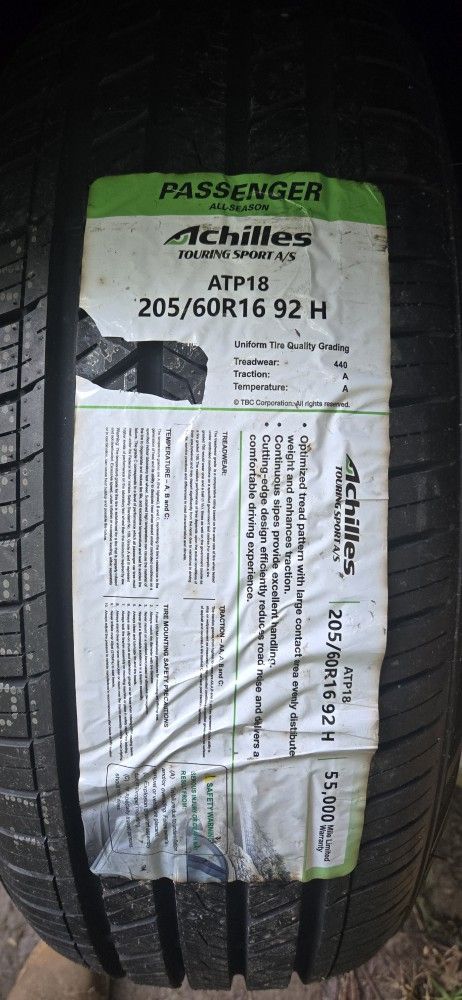 1 Brand New Achilles Tire.