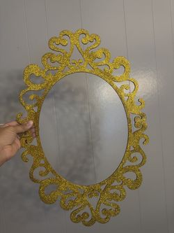 24 x 16 Wooden Gold Foil Princess Party Decor Photo Frame, Oval