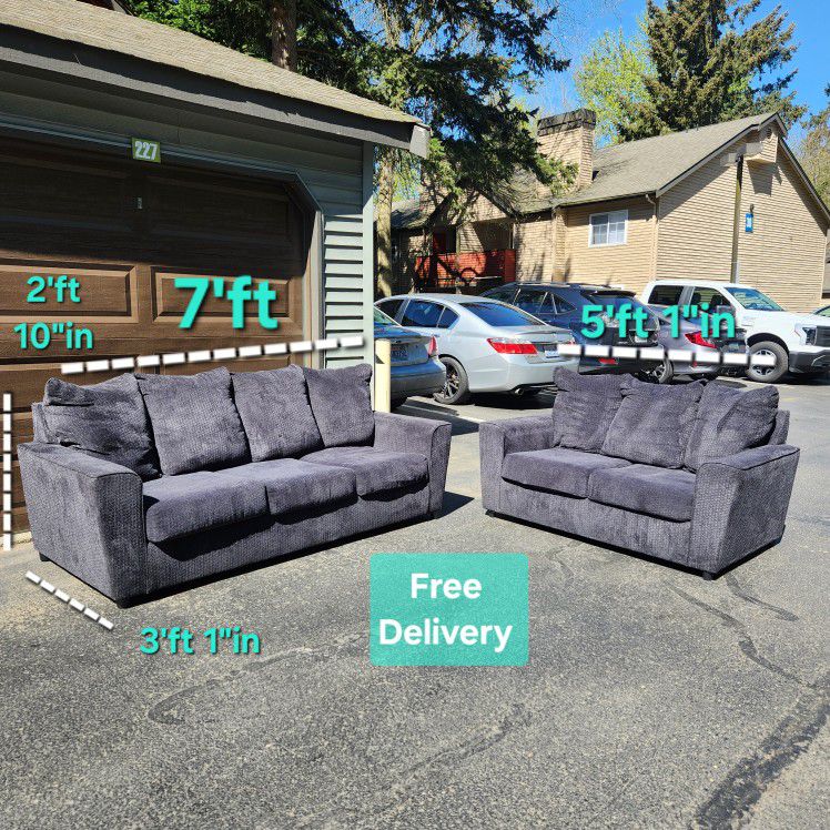 Free Delivery | Dark Blue Ashley Furniture 2 Piece Fabric Sofa Set❗️Read Description ❗️