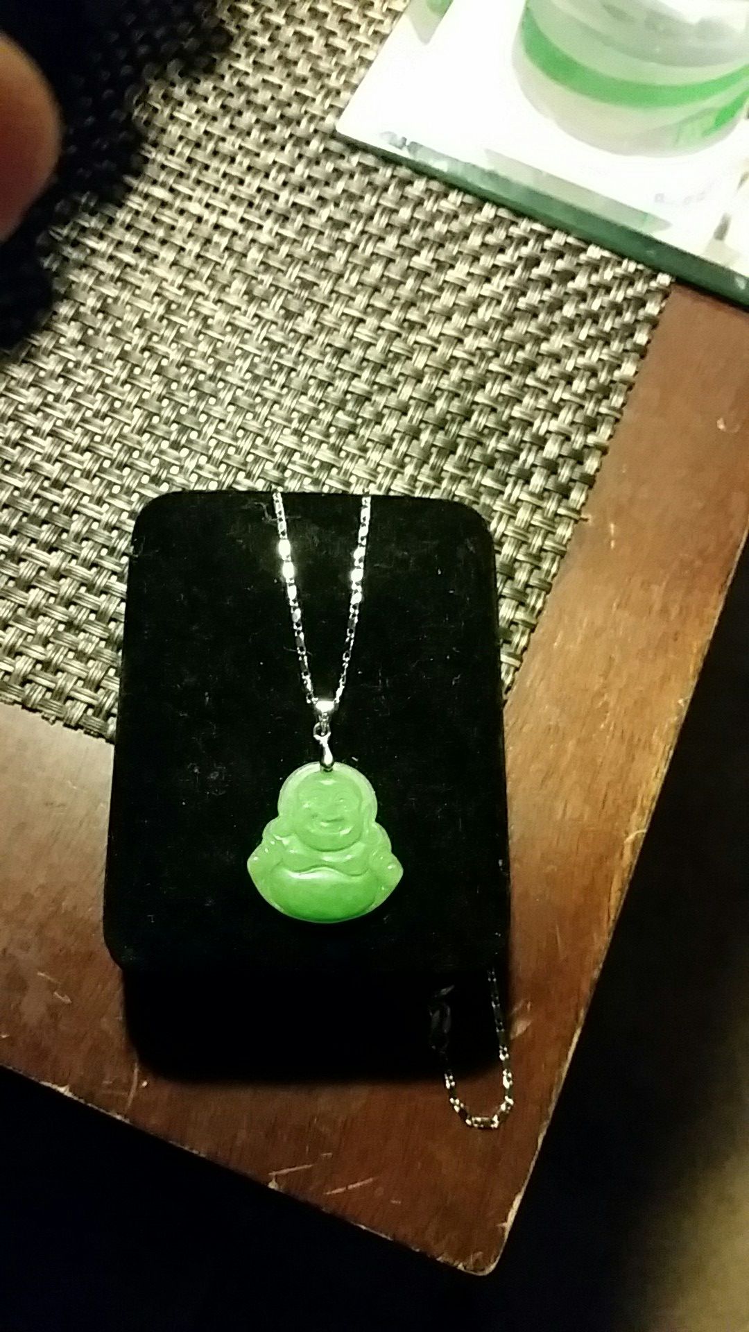 Real JADEe pendant and 925 sterling silver chain with REAL Jade Buddha pendant REAL JADE PENDANT