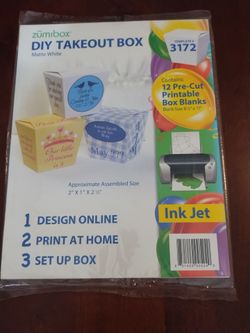 New DIY Takeout Box Paper Craft Printable Kit Template 3172