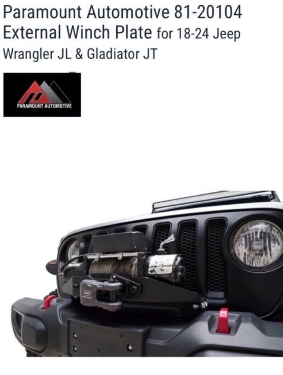 Winch Plate 07-24 Wrangler Gladiator NEW