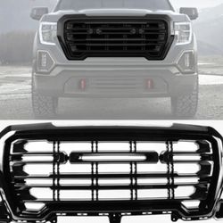 Fits 19-21 GMC Sierra 1500 Front Bumper Hood Grille Gloss Black