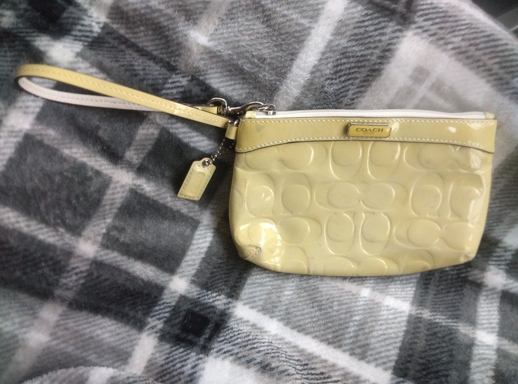 Coach Yellow Wristlet