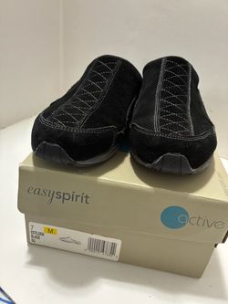 Easy Spirit Estilden Black Suede Slip-On Shoes Size 7