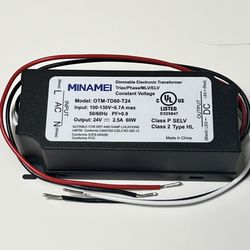 60W 24V LED Dimmable Electronic Transformer Metal Enclosure