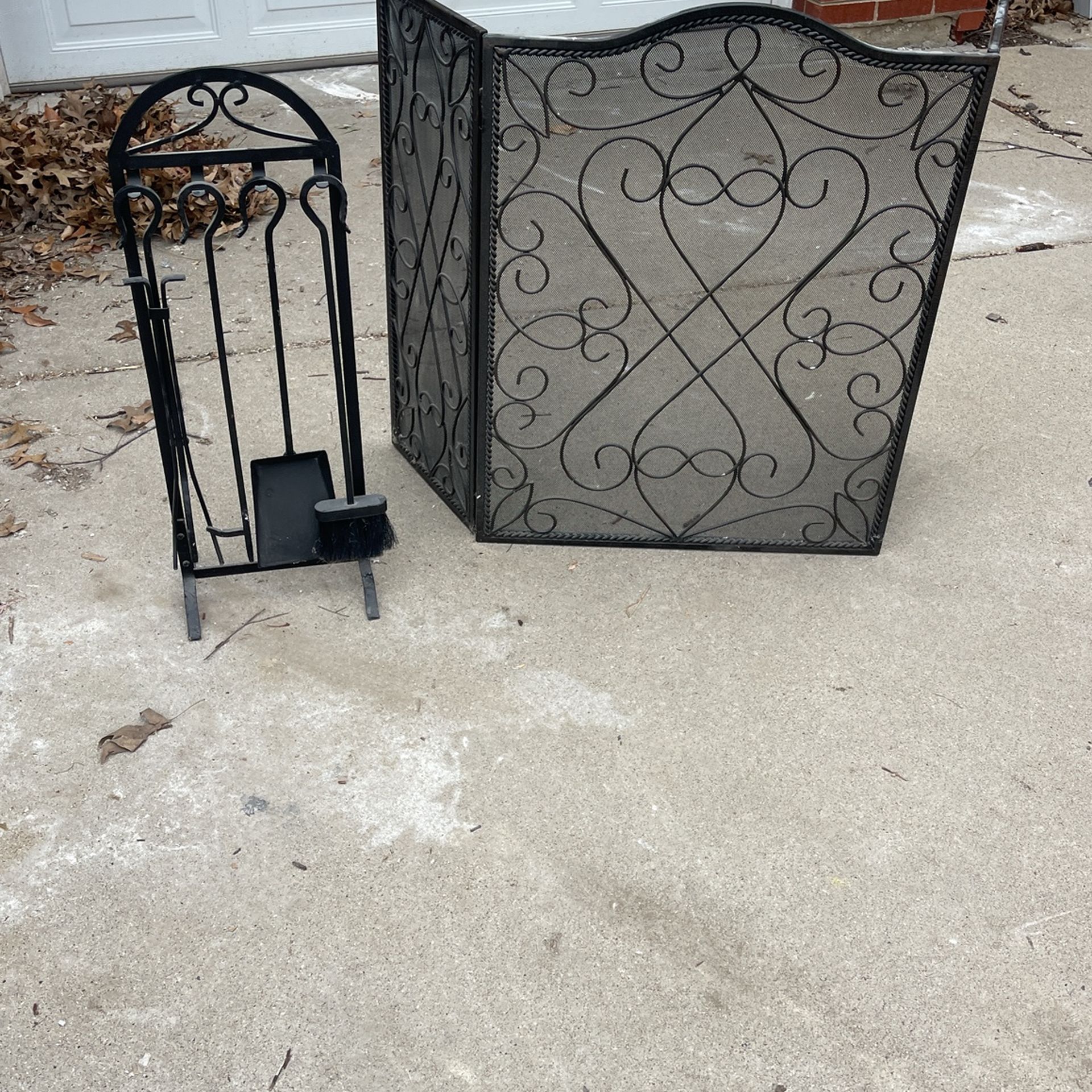iron door for fireplace