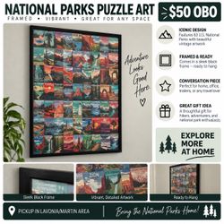 63 U.S. National Parks Framed Puzzle Art
