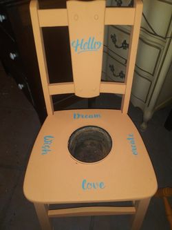 Repurposed chair Floral