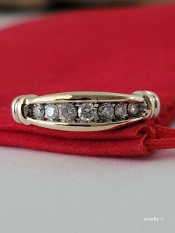 14K Yellow Gold Diamonds Band Ring Size 7 Solid Gold/ Anillo de Banda de Oro con Diamantes! 👌🎁Post Tags: Anillo de Oro