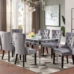 Silver Finish Dining Table