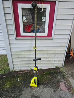String Trimmer with Electric Lawn Mower