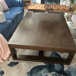 Large brown coffee table