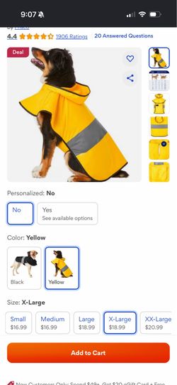 Like new XXL Frisco raincoat for your dog
