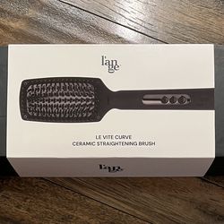 L’ange Le Vite Curve Ceramic Straightening Brush, Heated Straightener for Smooth Anti-Frizz Hair, Hot Styling Comb, Black *NEW in Open Box*
