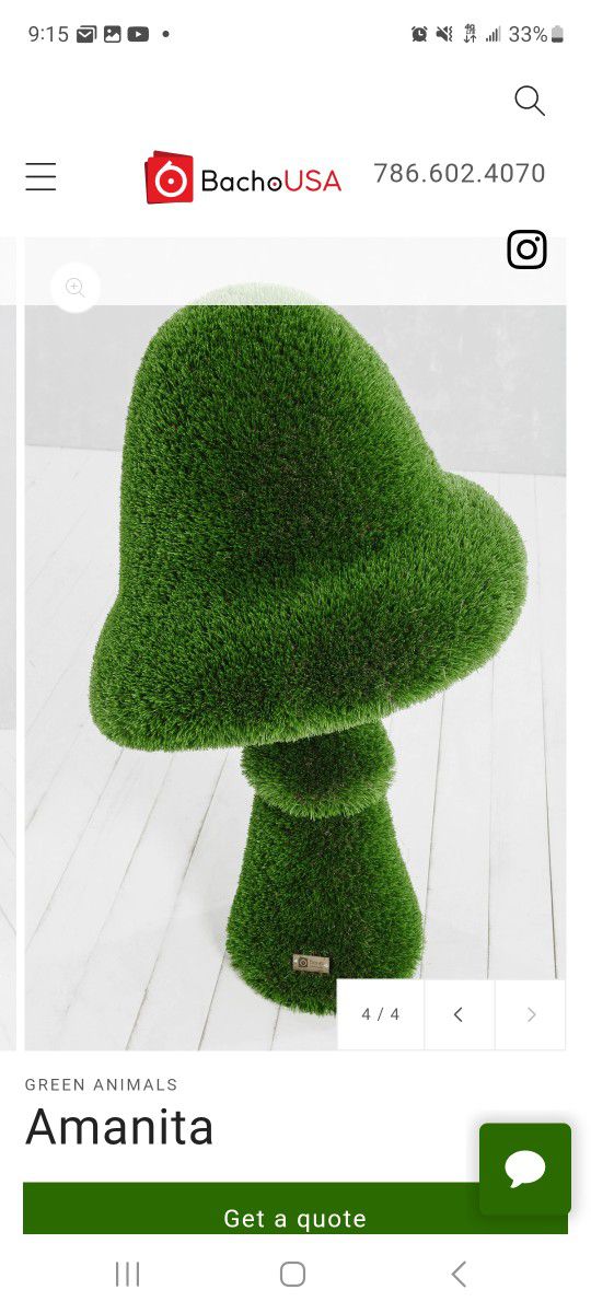 Mushroom topiary for outdoor or indoor 