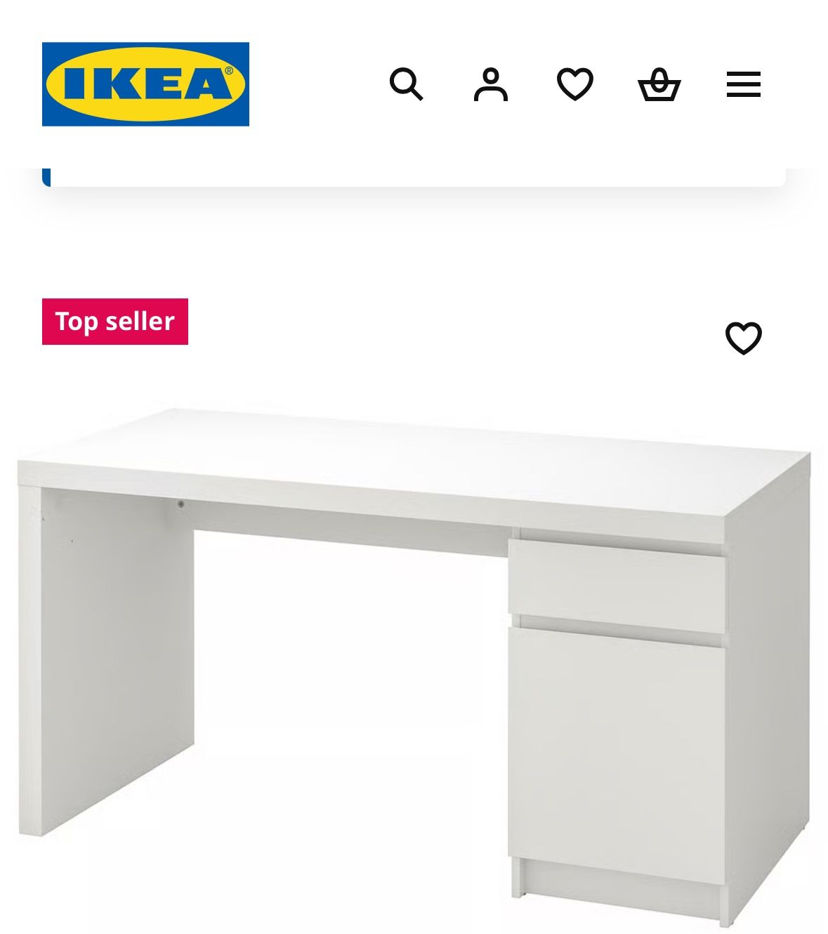 IKEA White Malm Desk