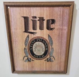 MILLER LITE Vintage marquetry plaque