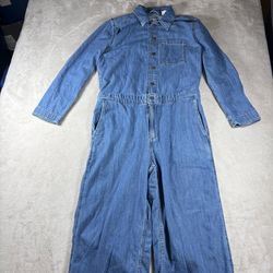 Levi Strauss & Co Heritage Denim Long Sleeve Collared Jumpsuit Women M Blue#2747