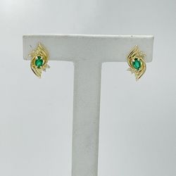 14k Emerald Earrings 