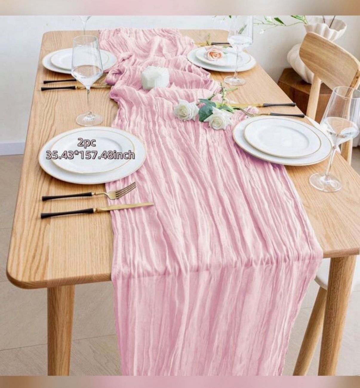 Pink Table Runners Decoration (selling 15)