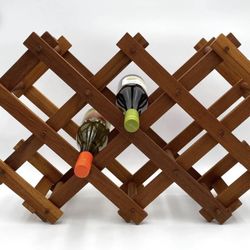Wine Rack vintage teakwood accordion