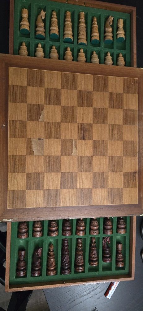 Antique Wooden Chess Board