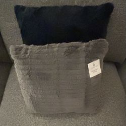 Set Of Grey & Navy Throw Pillows