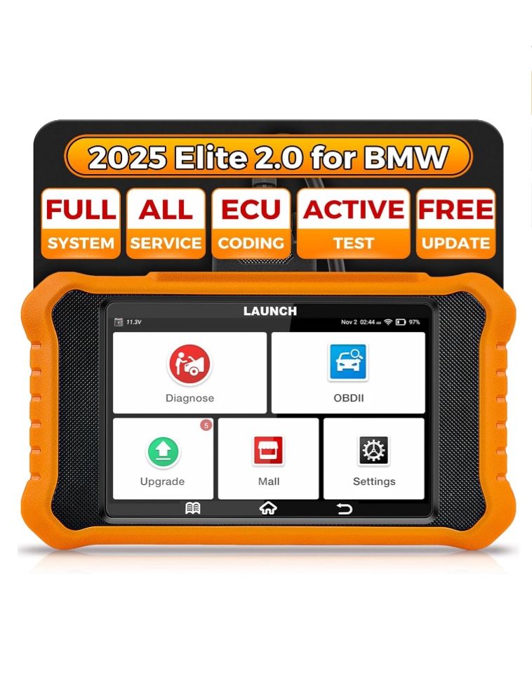 LAUNCH OBD2 Scanner for BMW, Mini Cooper, Bi-Directional Scan Tool Diagnostic Code Reader, ECU Coding, Active Test, Battery Registration, EPB, ABS