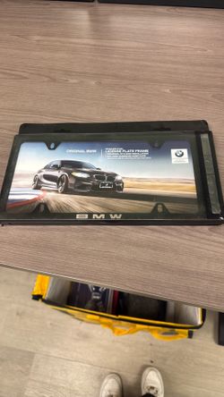 Official OEM BMW Stainless Steel License Plate Frame (Black / New Sealed)
