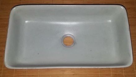 West Elm handmade vessel sink basin gray