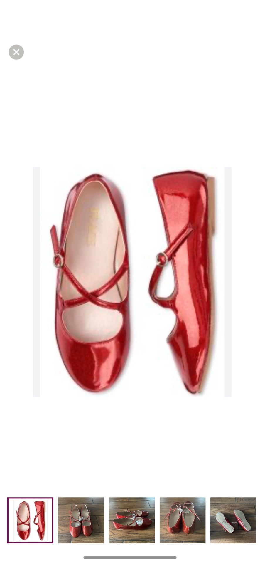 The Children's Place Red sparkly Mary Jane flats size 5 youth