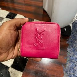 Hot Pink Ysl Zip Wallet 
