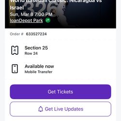 wbc tickets nicaragua vs israel