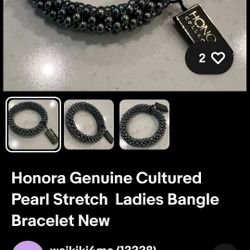 Cultured Pearl Stretch Bangle