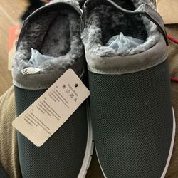 Boys Fur Lined Clogs Warm Winter Garden Shoes Indoor Outdoor Slip-on Walking Slippers