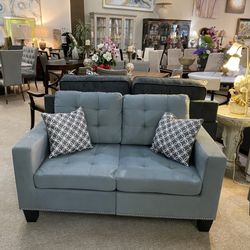 Gray loveseat modern NEW