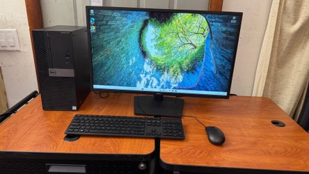 i7 Dell Optiplex 7050 tower: 27” monitor, 32 GB ram, ssd, 2tb HDD