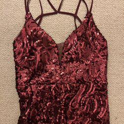 Red/Maroon Sequin Gown