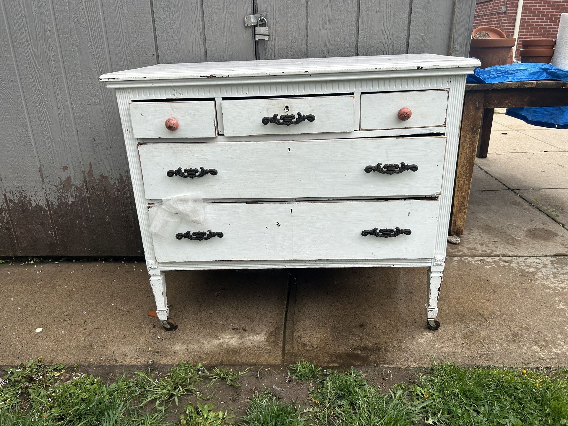 751 Ivory Antique Dresser