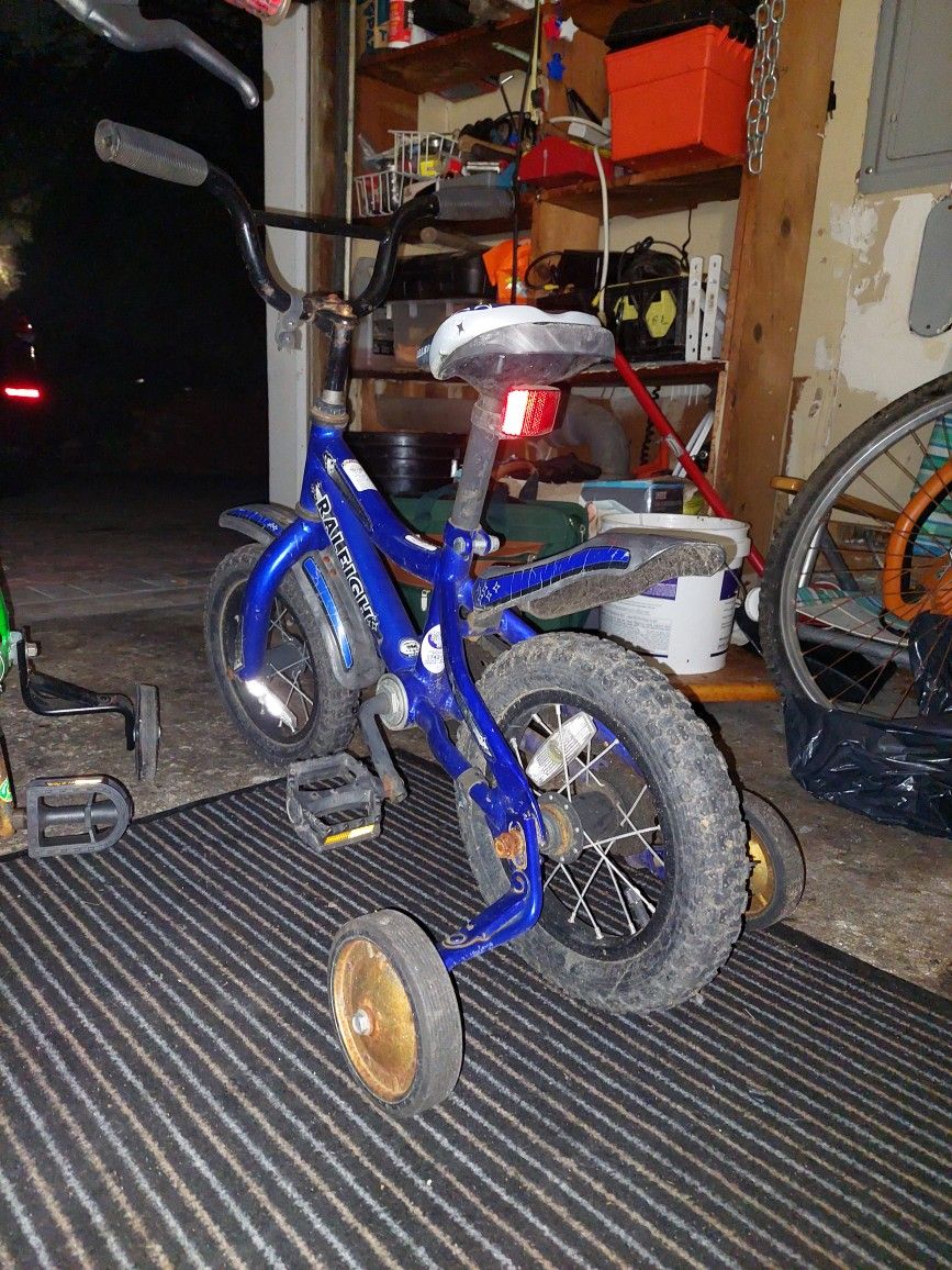 Raleigh 14" Boy's Learner's Training Wheels Bike, $20, USED ,