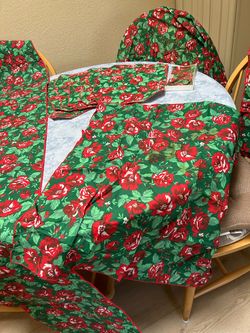 Christmas Tablecloth set, table decor, ornaments