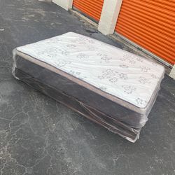 Queen mattress pillow top set with box spring (2pc - new) NEW KING-QUEEN-FULL-TWIN SIZE SETS MATTRESS AND BOX SPRING 2-pcs