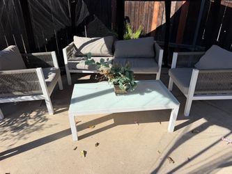 4 pieces aluminum patio set