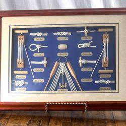 Vintage Sailor’s Knot Nautical Shadow Box Framed Maritime Rope Art Display Decor .  Vintage sailor’s knot nautical shadow box featuring traditional ma