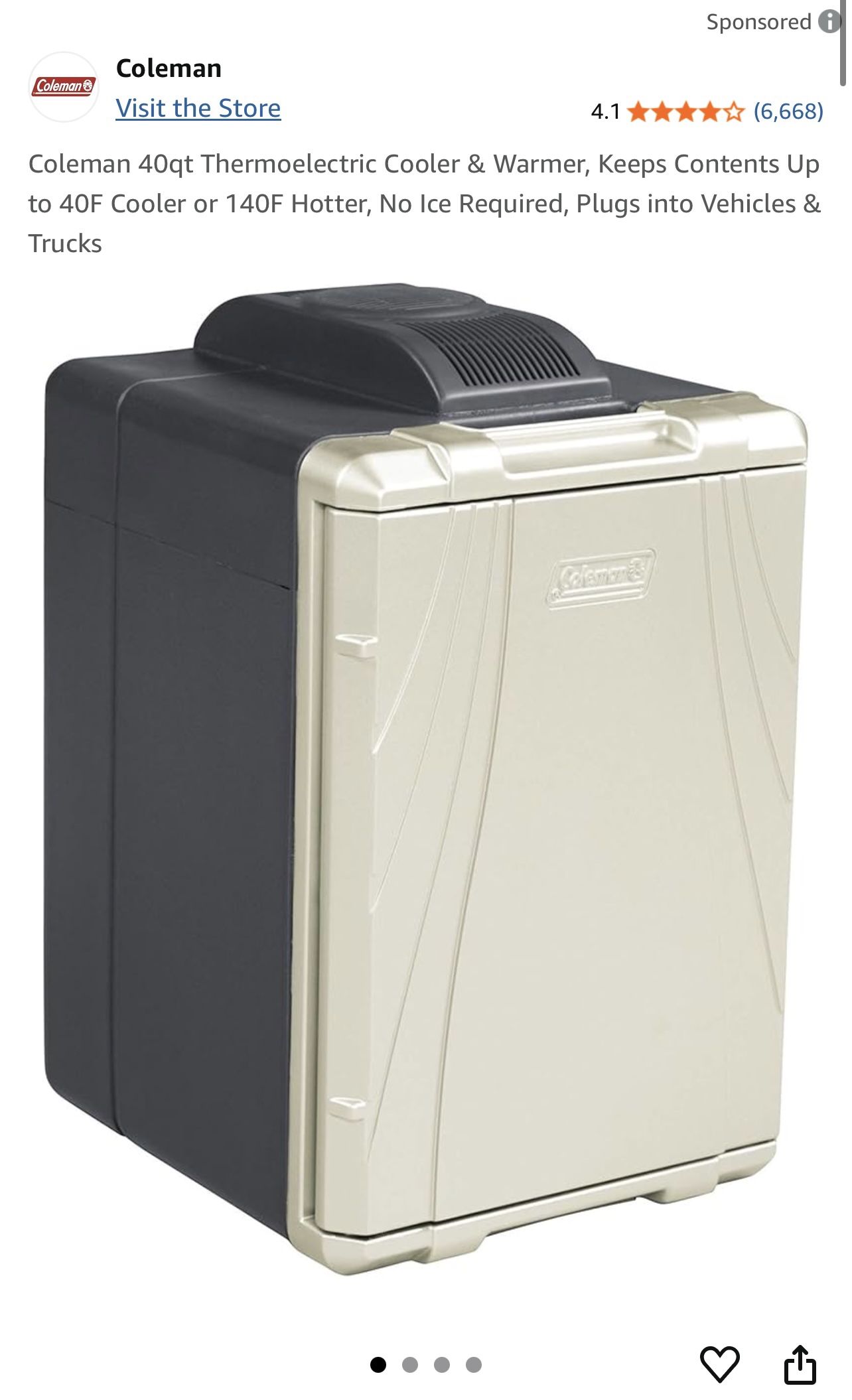 Coleman 40quart Thermoelectric Cooler