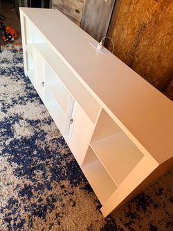 LIKIMIO 70" TV Stand for TVs up to 80", LED Entertainment Center, White *NEW*