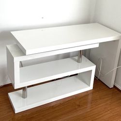White Modern Convertible Desk/Bookshelf (MOVING SALE) 
