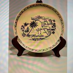 VTG Florida Souvenir Collectors Plate 8.75” Sepia Color